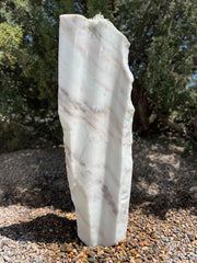 White Marble Fountain in landscape setting